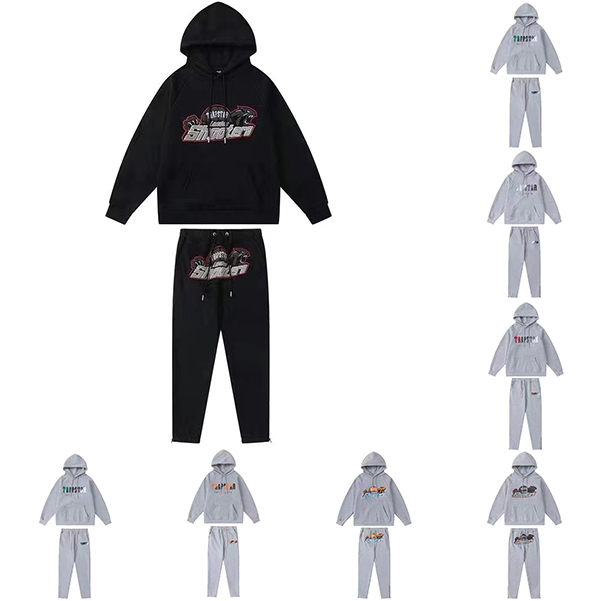 

hoodie Trapstar full tracksuit rainbow towel embroidery decoding hooded sportswear men and women sportswear suit zipper trousers EU size S-XL, 10