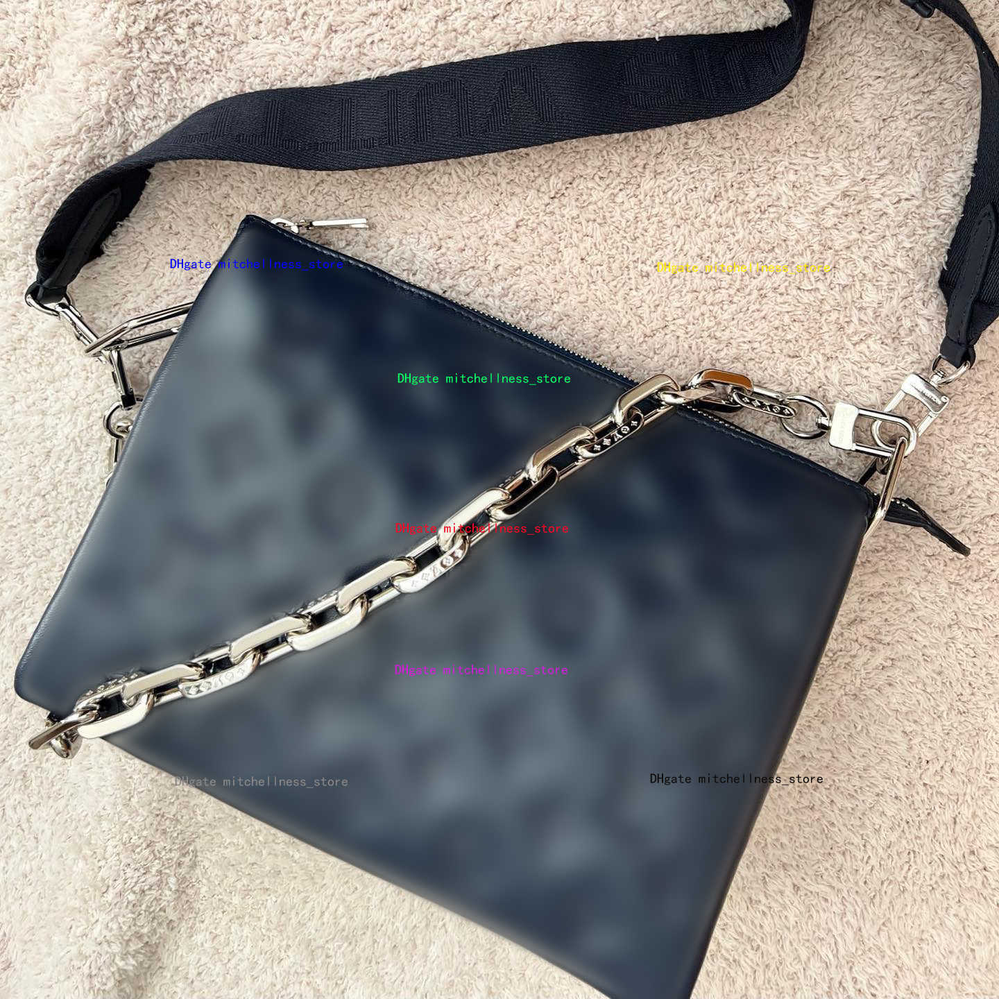 

Designer square tote clutch coussins bag M57790 pochette crossbody Bag Luxury Women fashion leather mens wallet handbag Embossed with two, Black