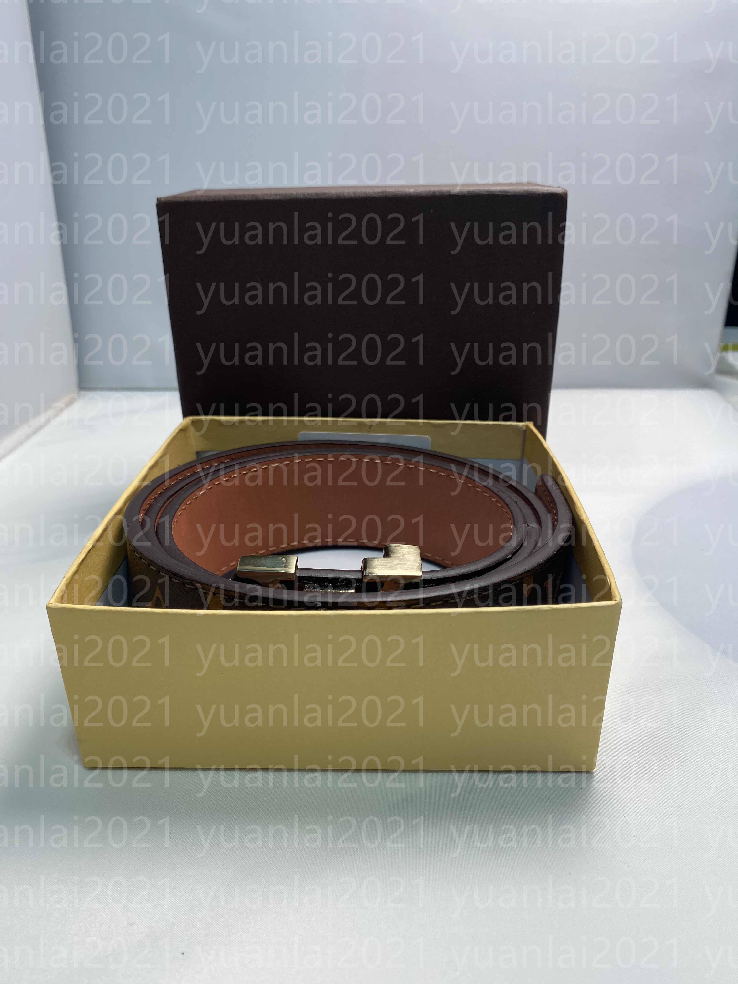 

Big buckle genuine leather belt with box designer men women high-quality mens Fashion belts Width 38mm AAA778, Multi