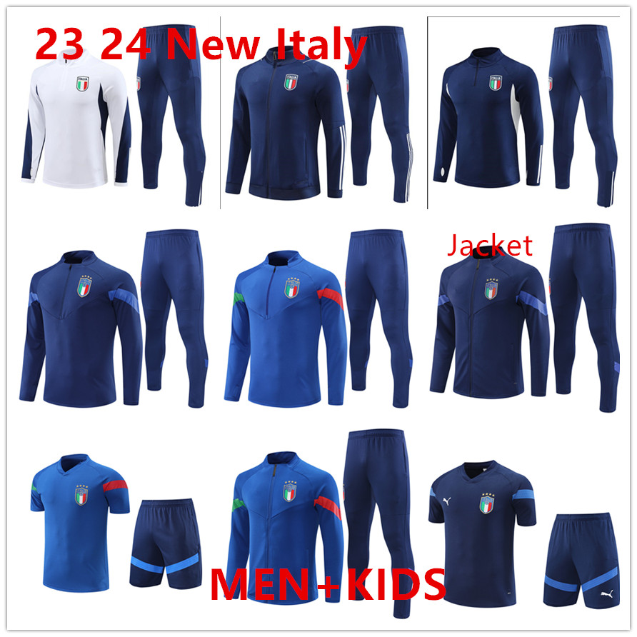 

2023 New ITaly tracksuit survetement long half zip jacket Training suit soccer 23 24 Italia man football tracksuits set sportswear, 22 23 cotta