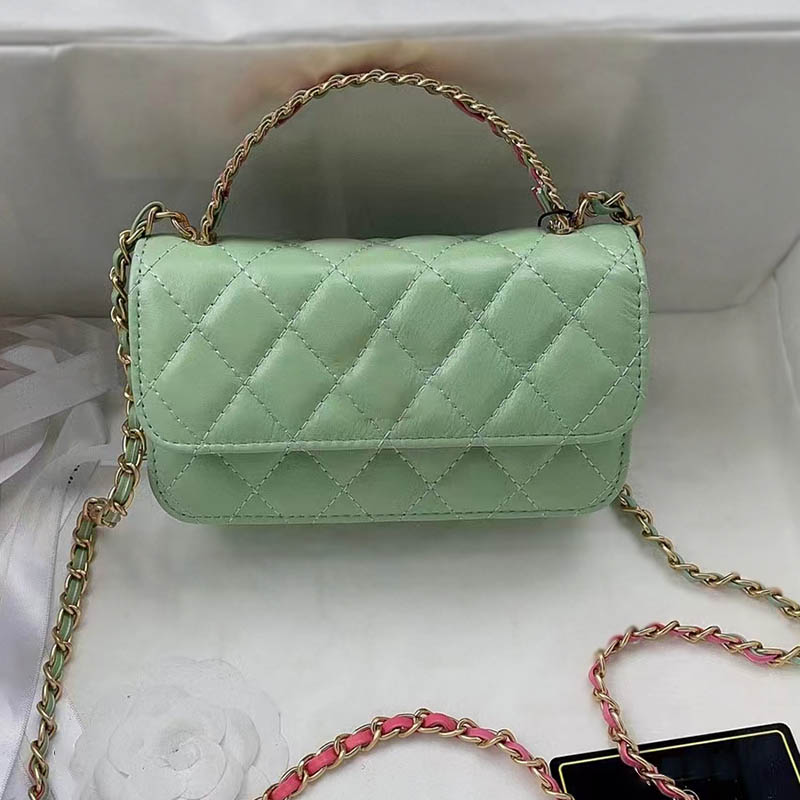 

Multicolor Metal Portable Women Mini Shoulder Bag Cowhide Leather Quilted Designer Wallet Card Holder Trend Evening Birkin Sachet Luxury Handbag Pochette Clutch, Box