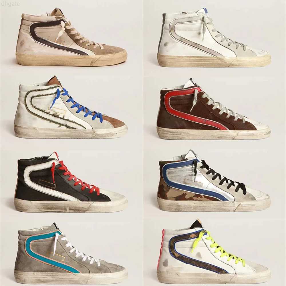 

Mid Slide Casual shoes Star high-top Designer Sneakers Women Shoe Man Francy Shoes Classic White Do-old Dirty goldenity gooseity RTBD