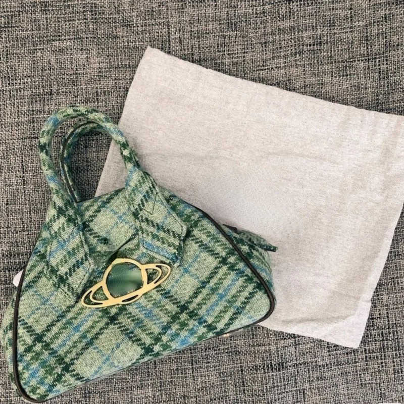 

Vintage Tote Bag Luxury Women Saturn Bags Designer Handbag Fashion Shoulder crossbody Purse Zipper Bowling Totes, Light green
