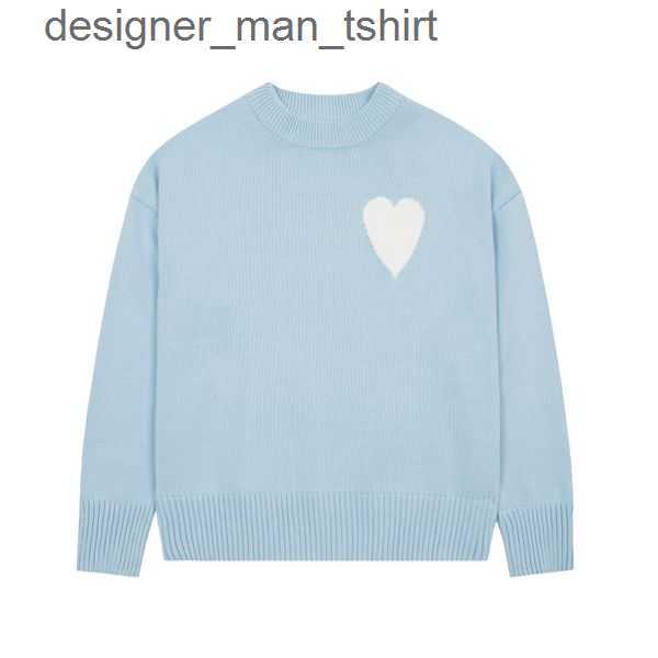 

Amis Paris Fashion Mens Designer Amies Knitted Sweater Embroidered Red Heart Solid Color Big Love Round Neck Short Sleeve a T-shirt for Men and Women 9TB23, 10
