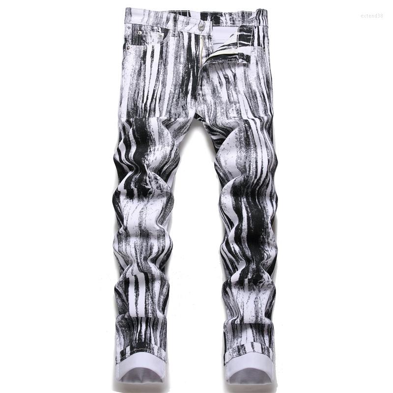 

Men's Jeans White Jean Homme Men Streetwear Pants Trend Brand Trousers For Casual Solid Biker Slim Fit Male Simple Design Cozy, 5712