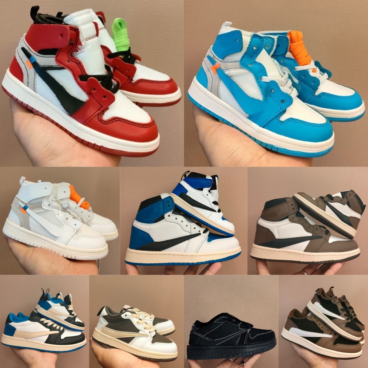 

kids shoes Reverse 1 Mocha 1s Basketball sneakers Blue High boys low Pour kid youth toddler Sport shoe Baby Children designer Outdoor Trainers UNC Chicago size 22-35