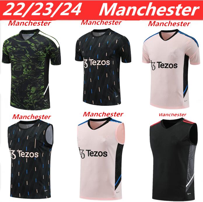 

2022/2023/2024 Manchester Short Sleeve Top 23/24 F.De Jong Ronaldo Chandal Training FERNANDES RASHFORD UTD Jersey, Wine red