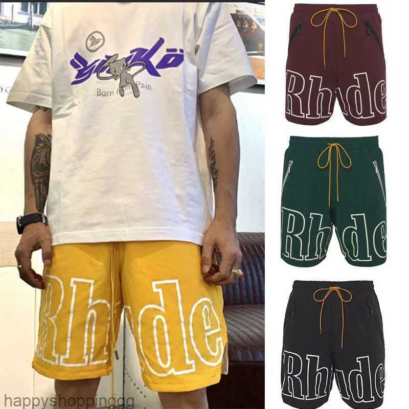 

Summer Men's Shorts Rhude Short s Sports Casual Men's Loose Large 5-point Basketball Pants over sized L XL 2XL  4XL