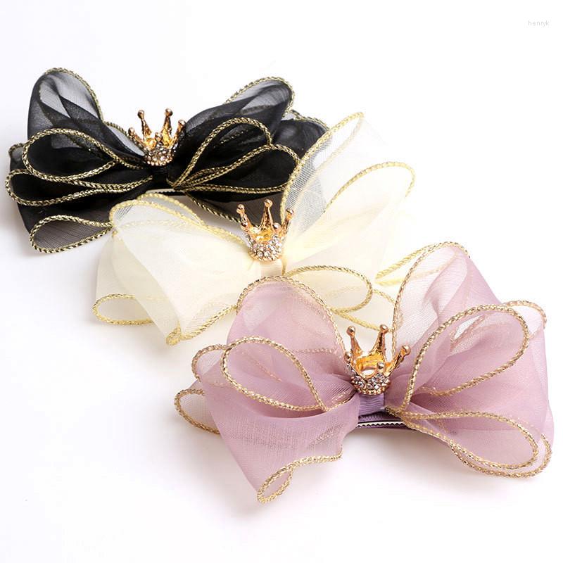 

Hair Accessories Korean Fashion Children's Hairpin Headdress Beautiful Girl Princess Mesh Bowknot Crown Clip Birthday Gifts Accessorie, Black