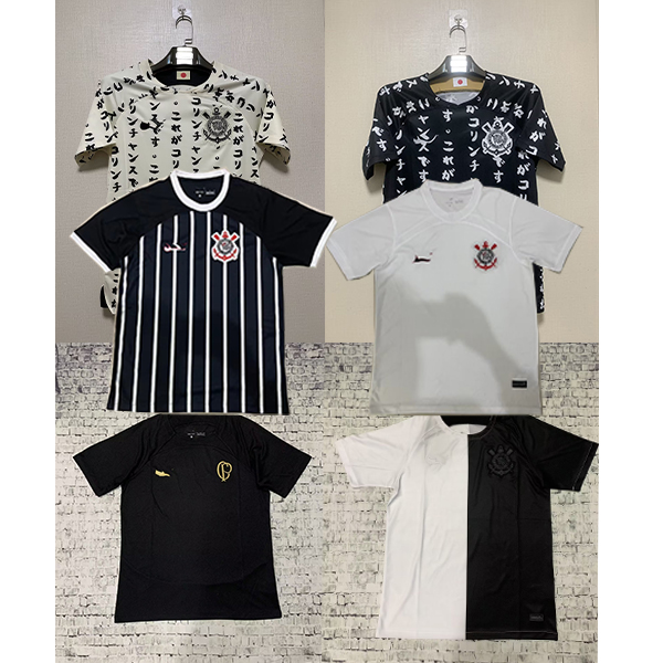 

23-24 Corinthians Paulista Men's T-Shirts Summer soccer fan Polos breathable fabric Badge embroidery outdoor football casual Professional shirt, No 6