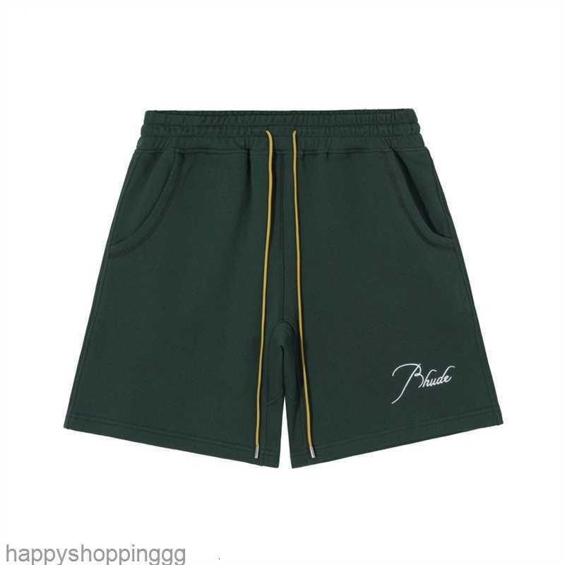 

TERRY short premium with RH signature script embroidered on the front featuring twin side pockets and a custom rhude chevron back pocket extened drawstrings short lp, No4
