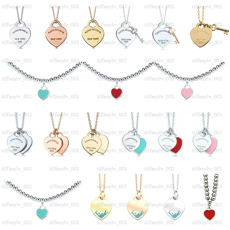 

LOVE heart designer necklaces womens "925" pendant T necklace luxury Jewelry for women Birthday Christmas Gift Wedding Statement Bangle with box