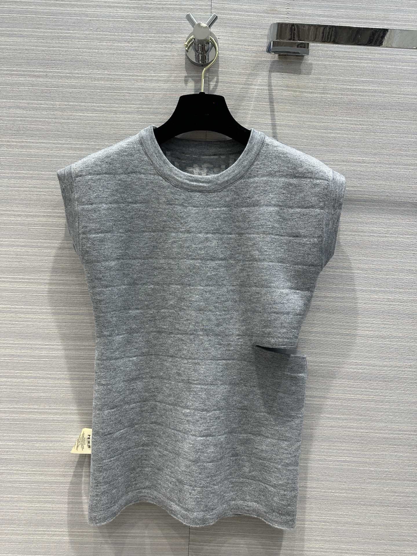 

2023 New Spring Summer Milan Runway Sweater Crew Neck Sweaters High End Jacquard Pullover Women Designer Tops 0401-8, Gray