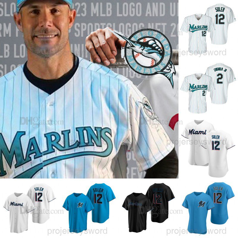 

Miami Jorge Soler Marlins Baseball Jersey Sandy Alcantara Nick Fortes Luis Arraez Yuli Gurriel Jacob Stallings Jon Berti Garrett Cooper Jean Segura Joey Wendle, Mens cool base 2021 city connect