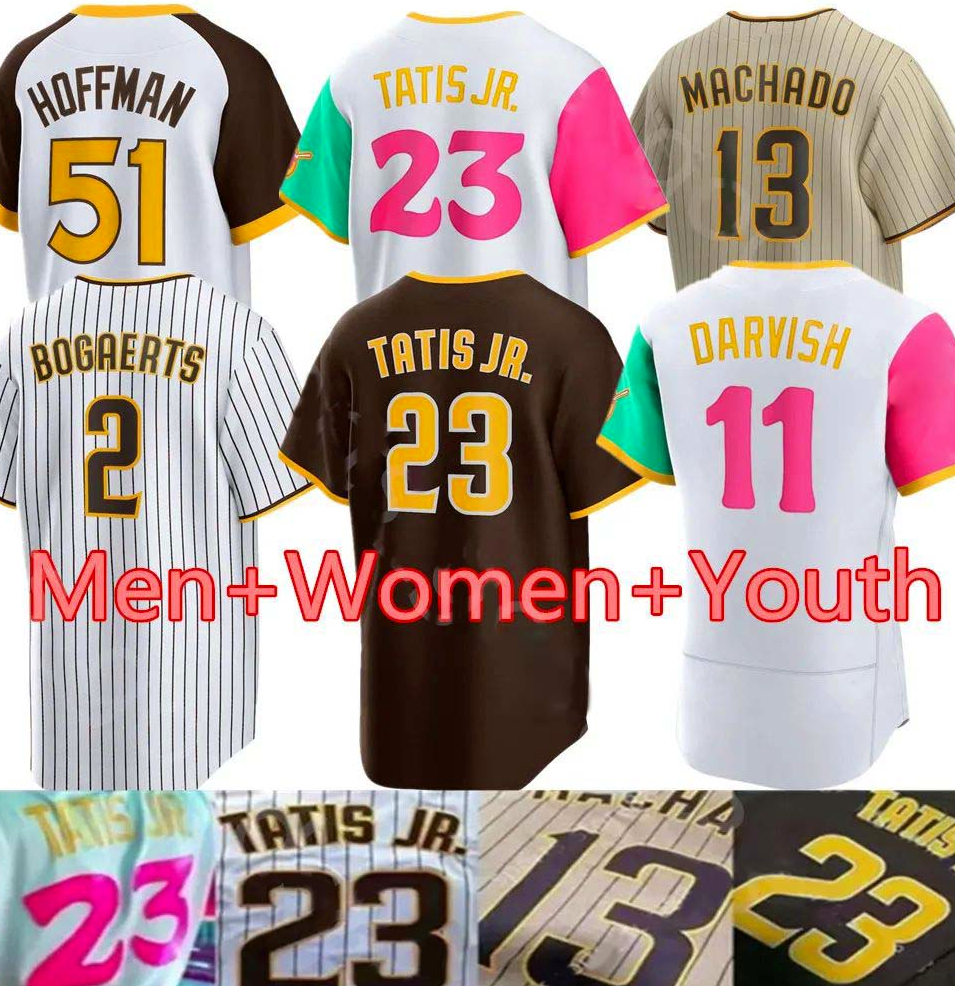

2023 Custom S- 22 Juan Soto jersey 23 Manny Machado Fernando Tatis Jr. 13 9 Jake Cronenworth 19 Tony Gwynn Lamet Darvish 2 Bogaerts Baseball Jerseys, 12