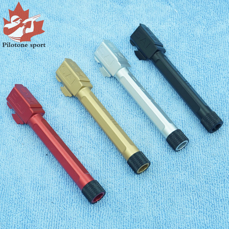 

YYGUN SAI Barrel Aluminum G17 Gen5 Gen4 WE 18 Airsoft Outer Tube Marui Pipe Pneumatic Gel Blaster 9X19 TM G18c Gen4 14mm Counterclockwise Thread, Color