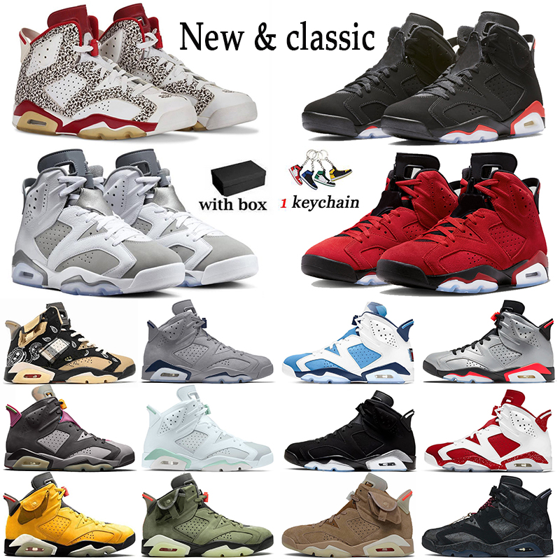 

With Box Retro Jumpman 6 Basketball Shoes 6s Donda West Toro Cool Grey Washed Denim Georgetown Black Infrared Cactus Jack UNC Mint Foam Mens Trainers Sport Sneakers, It29 white infared pack 40-47