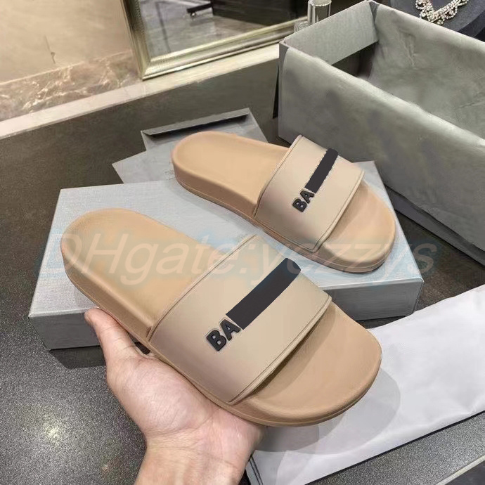 

luxury designer sandal woman Pool slide rubber man slipper rubber shoe Designer flat with 3D beige black Letter double B fast shipping, #5
