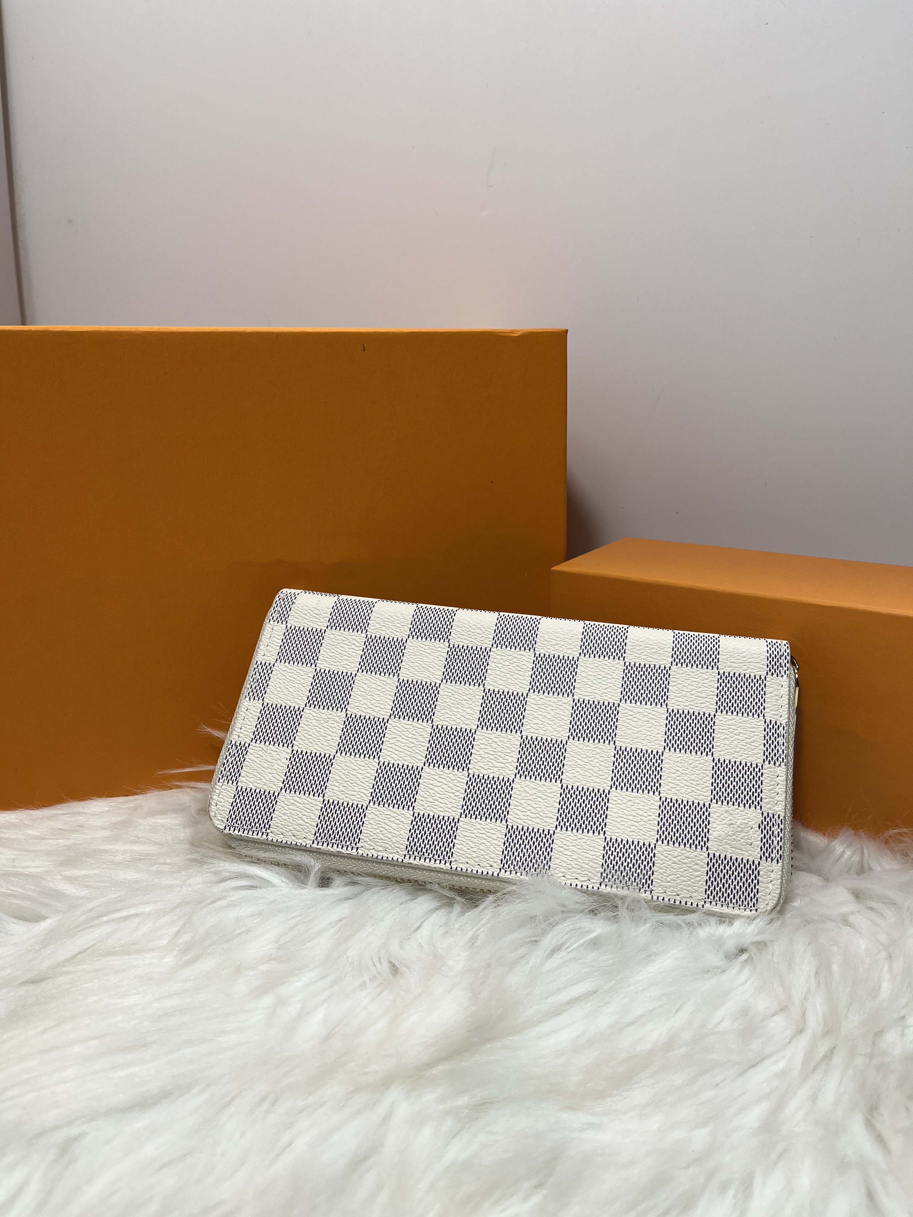 

Fashion Designer Zipper Wallet Vintage High Quality Classic Letter Luxuries Men's Women's Leather Bag Coin Wallet Original Box Checker 02, #4
