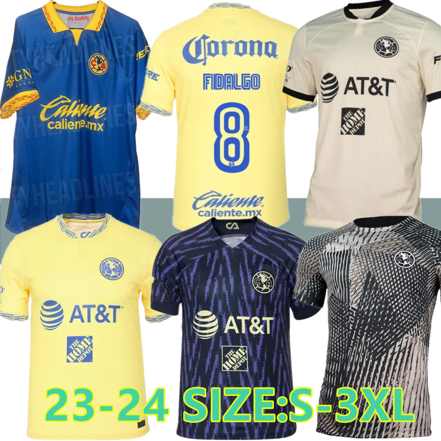 

size S-3XL 2023 2024 Liga MX Club America Soccer Jerseys R.MARTiNEZ GIOVANI home away 3rd training vest 22 23 24 football men and women shirt fans player, 22-23 third fans