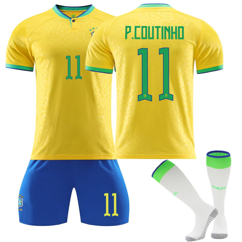 

Soccer Jerseys 23 jersey No. 10 Neymar 20 Vinicius 9 Charleson 18 Gersus suit football kit soccer jersey