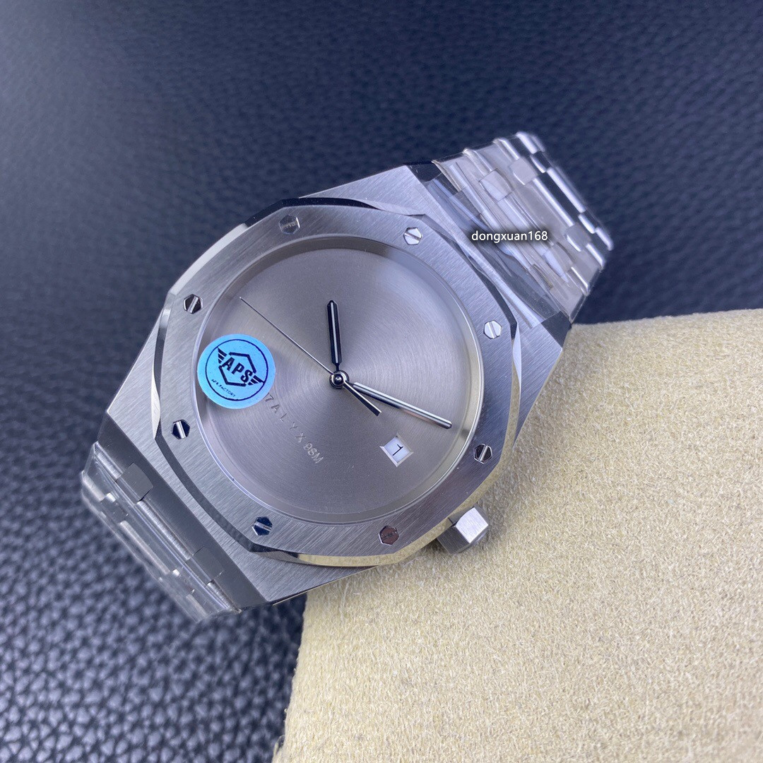 

APS15400 watch has a diameter of 41mm and a thickness of 9.8mm with a 3120 integrated movement with a sapphire crystal glass mirror fine steel case strap, As shown
