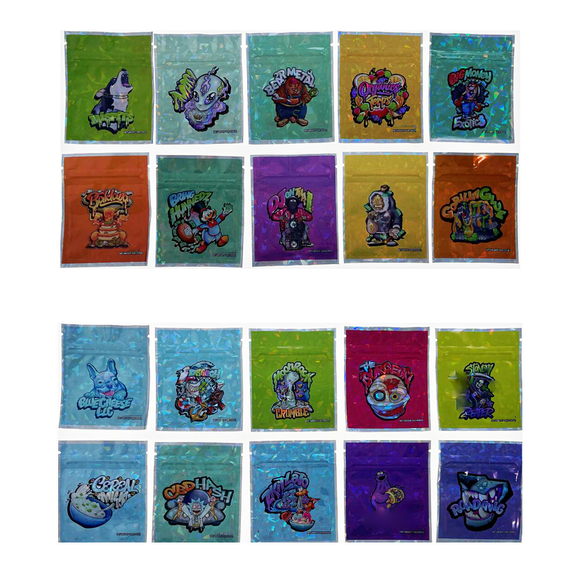 

Empty Zipper Packages packing bag Stand Up Pouch package Mylar Bags bear metal candy cookies children Gummies Edibles pack