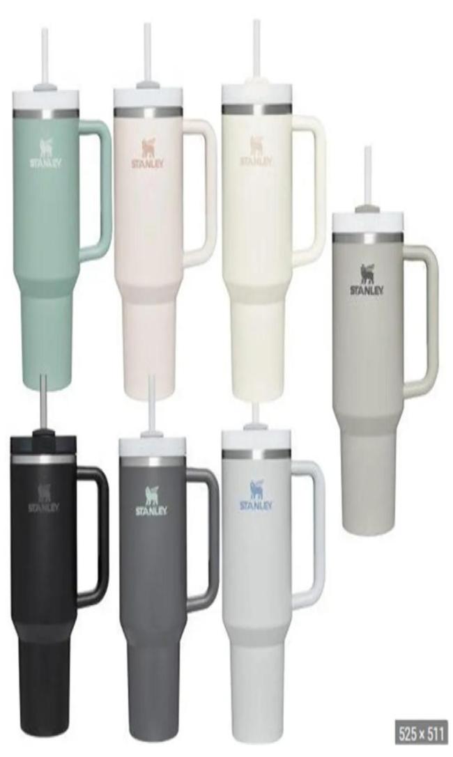 

stanley 40oz stainless steel tumbler with Logo handle lid straw big capacity beer mug bottle powder coating outdoor camping cup va4648427, Multi-color