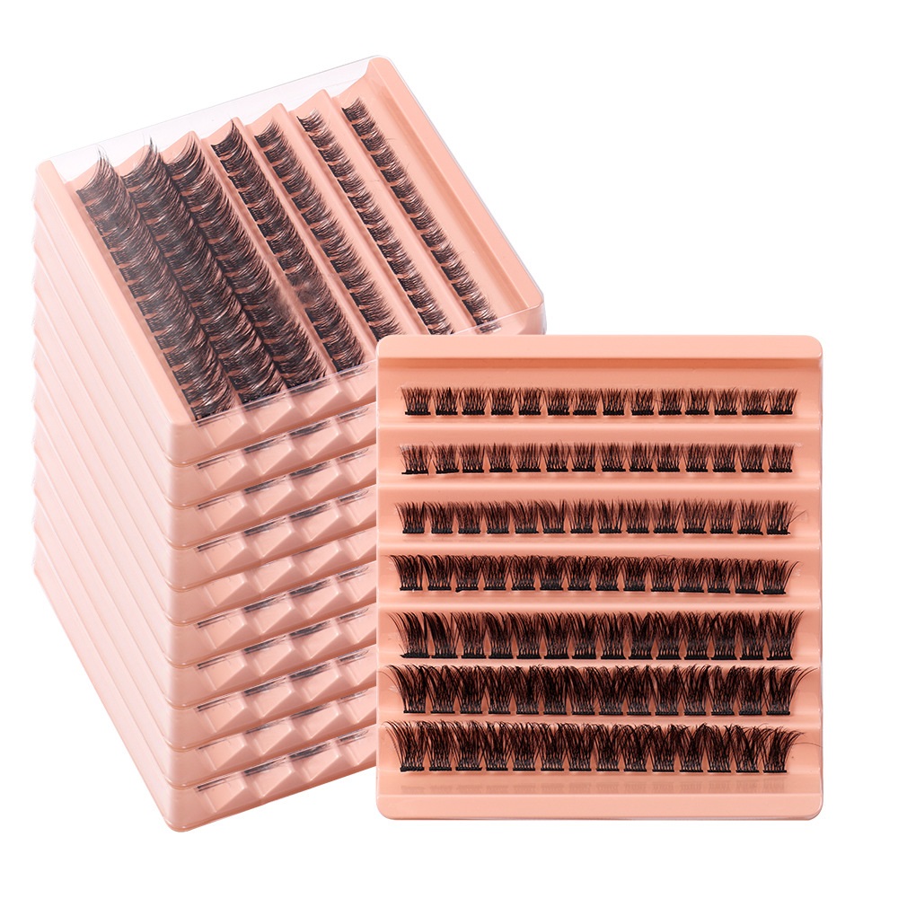 Thick Natural Grafted False Eyelashes Soft Light 98 Clusters Handmade Reusable Segmented Lashes DIY Cluster Eyelash Extensions-image-377379528