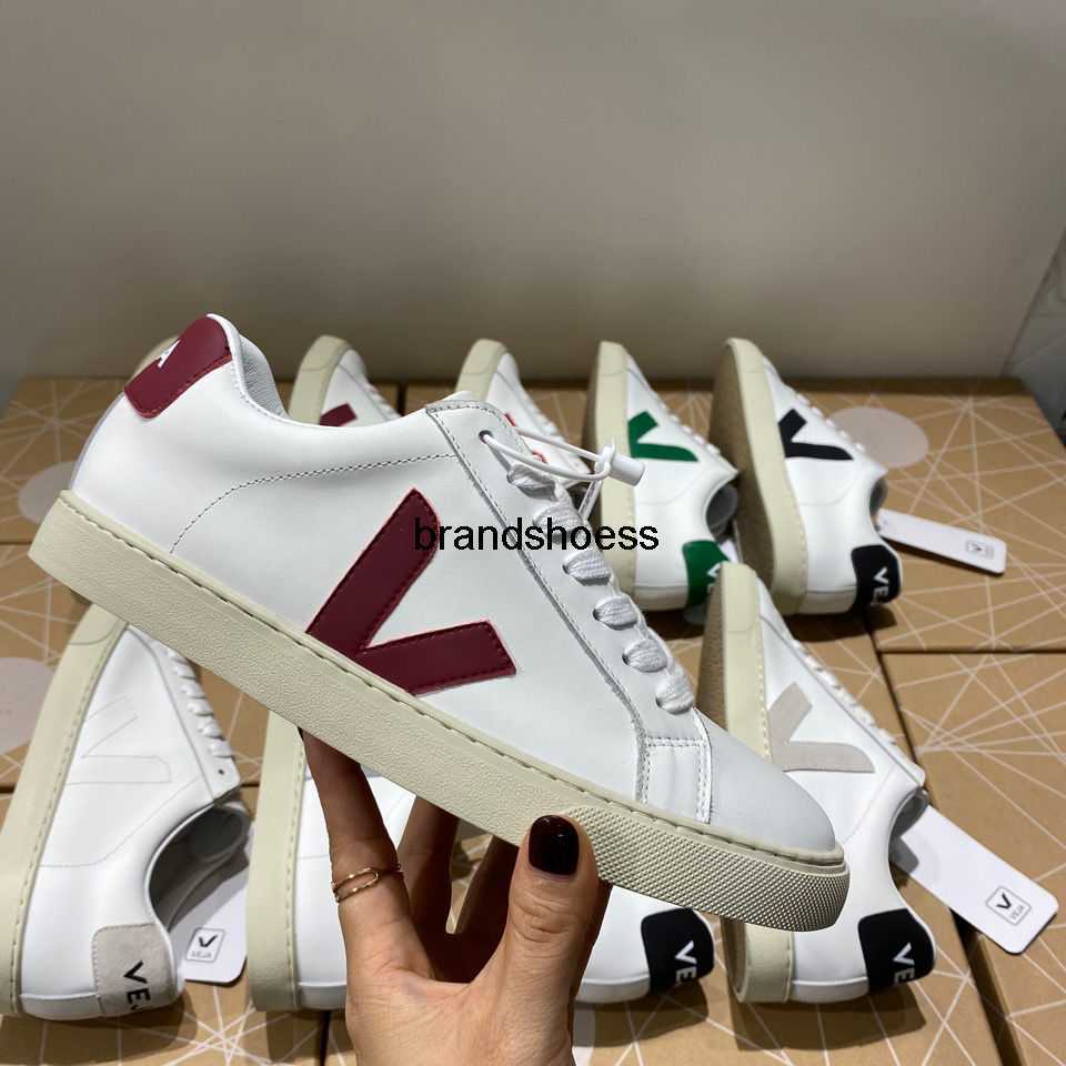 

Same French Veja Ot Little White Shoes for Dunks Men and Women Couples Sports Board Shoes Genuine Leather Casual Shoes, Red