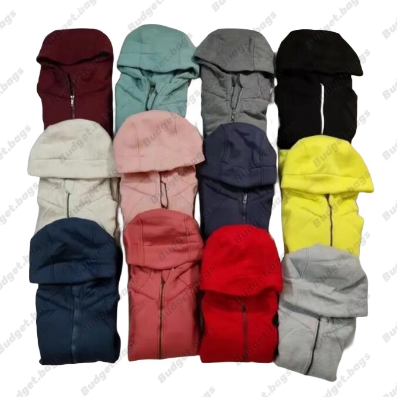 Autumn and winter yoga hoodie Scuba womens Thickening jackets hoodys sports half zipper terry designer sweater chothing loose short clothes-image-917083673