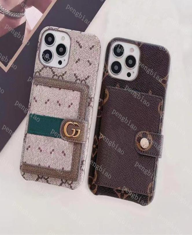 

Designer Brand Wallet Phone Cases For iPhone 14 Pro Max 13 12 11 L Leather Bag Fashion Letter Print Back Cover Case Card Holder Po2429103, #1- brown flowers l
