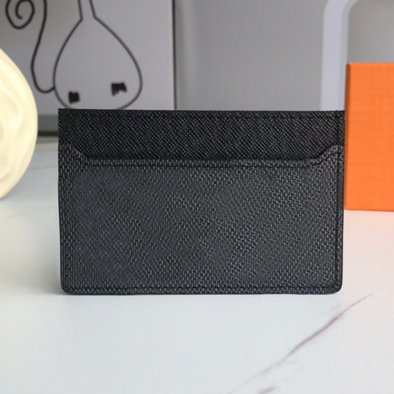 

Men Business Card Holders wallet Women Credit Purse Leather pouch coin key mini ID Bags 62666, Brown grid