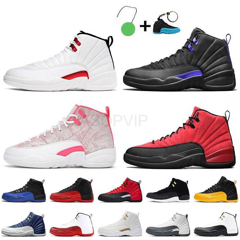 

With Box 2021 Jumpman 12 Mens Basketball Shoes Twist 12s Dark Concord Womens Arctic Punch Pink Reverse Flu Game Taxi Sports Trainers Sneakers, A6 game royal 40-47