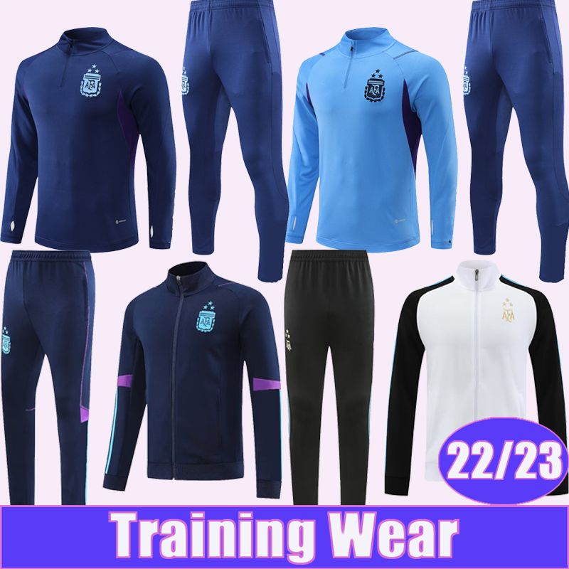 

22 23 Argentina HIGUAIN Jacket Tracksuit Soccer Jerseys Kit Suit National Team DYBALA L.MARTINEZ DE PAUL Full Zip Training Wear Top Football, C1116g6555 22 23 half zipper sapphire