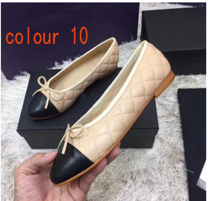 

c designer Dress channeled shoes Spring and Autumn 100% cowhide letter bow Ballet Dance shoe women black Flat boat shoe leather Trample Lazy Loafer Large size 34-41, 19