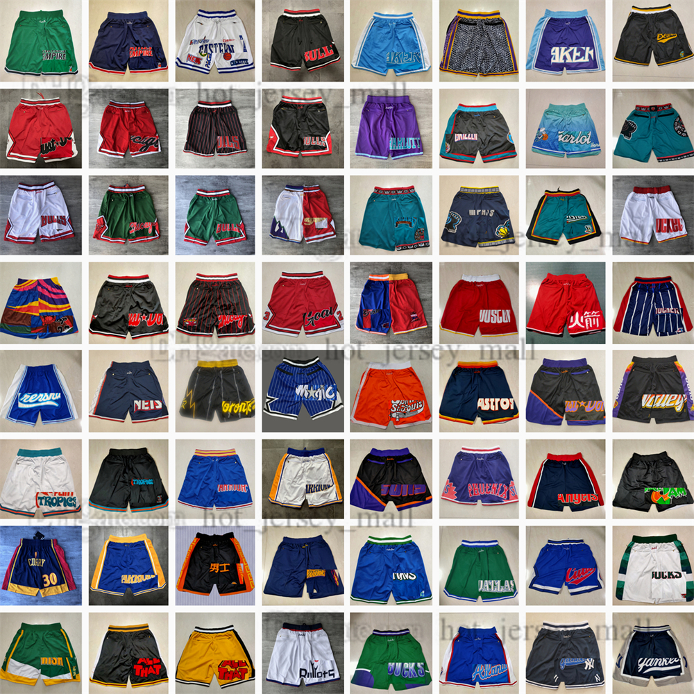 

Just Don All Team Basketball Shorts Retro Sports Wear Top Quality JUSTDON Baseball With Pocket Zipper Sweatpants Pant Stitched Short, Choose number on picture