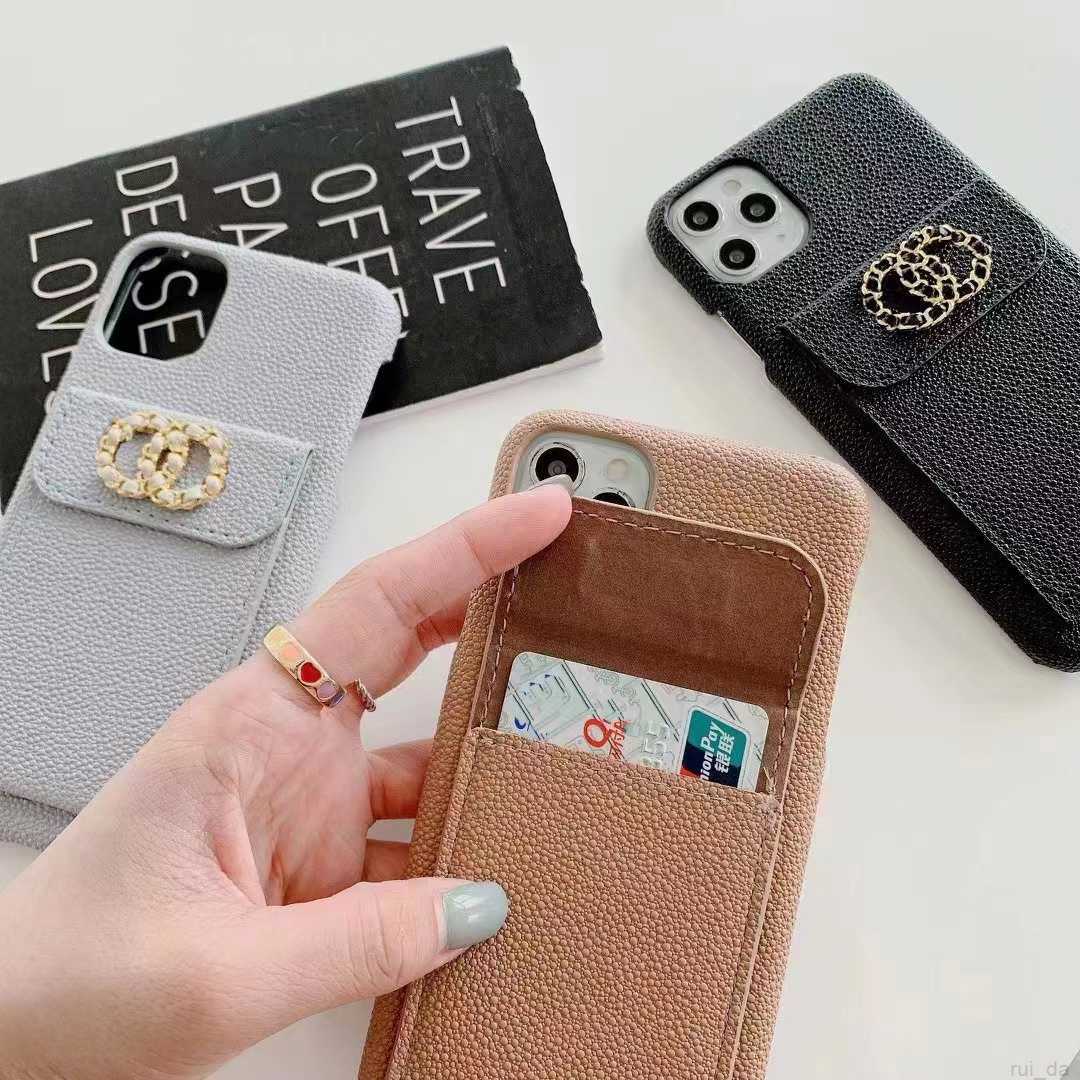 

designer phone case leather card case fashion iphone 14 case luxury brand phone case 13pro/max 12 11 new style trend anti-drop nice ruida, Pink