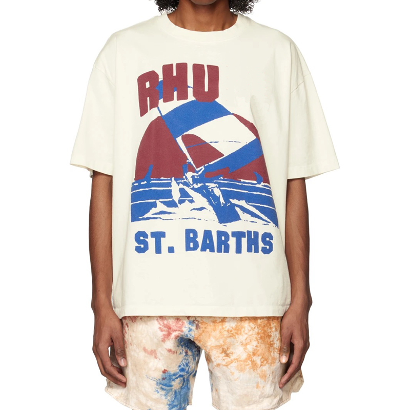 

Usa 23ss Windsurf Sport Print Vintage Tee Skateboard Men t shirt Spring Summer Women Short Sleeve Streetwear cotton Tshirt, Beige