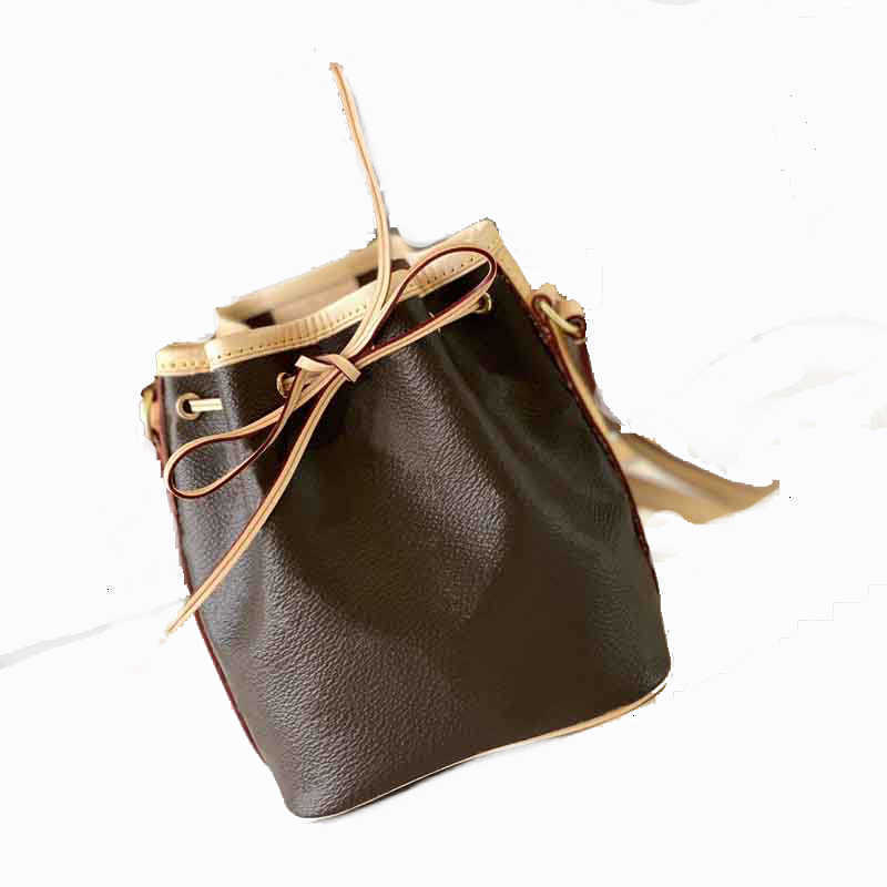 

10A Wallets Mini Drawstring Bags Fashion Women Bucket Soft Nano Noe M41346 Canvas Light weight Small Fresh Messenger B017 Top Quanlity ZCQ2, Brown