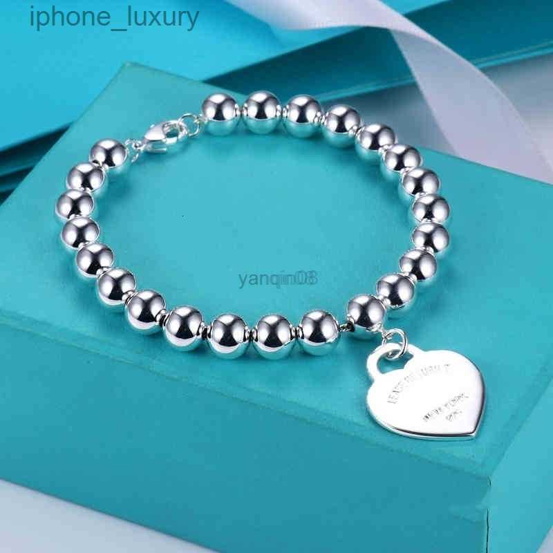 

Original TIF Fashion Designer Pendant Bracelet 925 Women's English Heart Beaded Bracelet With Box G220802