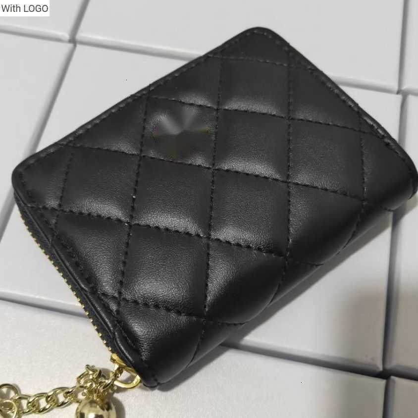 

Wallets Luxury Brand design Letter plaid CC chain short wallet lambskin women's le boy pocket Real Leather zipper card pack coin Purse Clutch Pouches 197