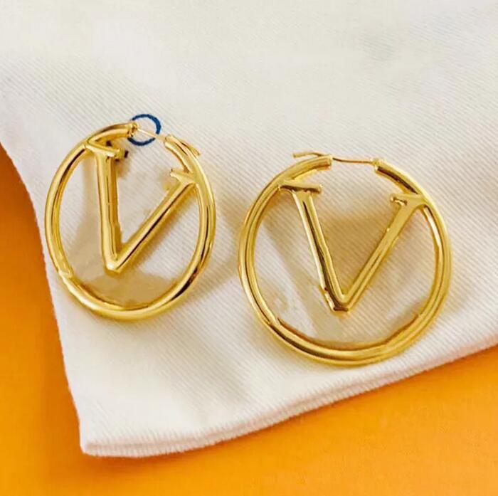 

New Fashion Hoop Earrings Stud Womens Diameter 4cm Big Circle Simple Titanium Steel Earring for Woman