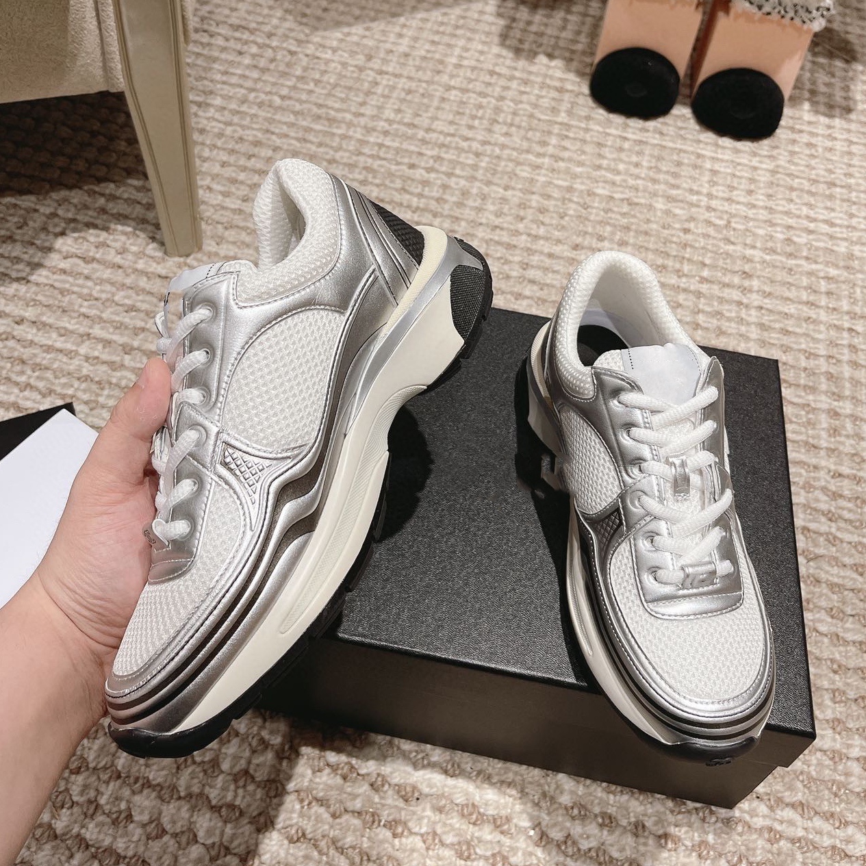 Sneakers Calfskin Casual Men Women Designer Reflective Shoes Vintage Suede Leather Trainers Stylist Sneaker Patchwork Leisure Shoe-image-923866471