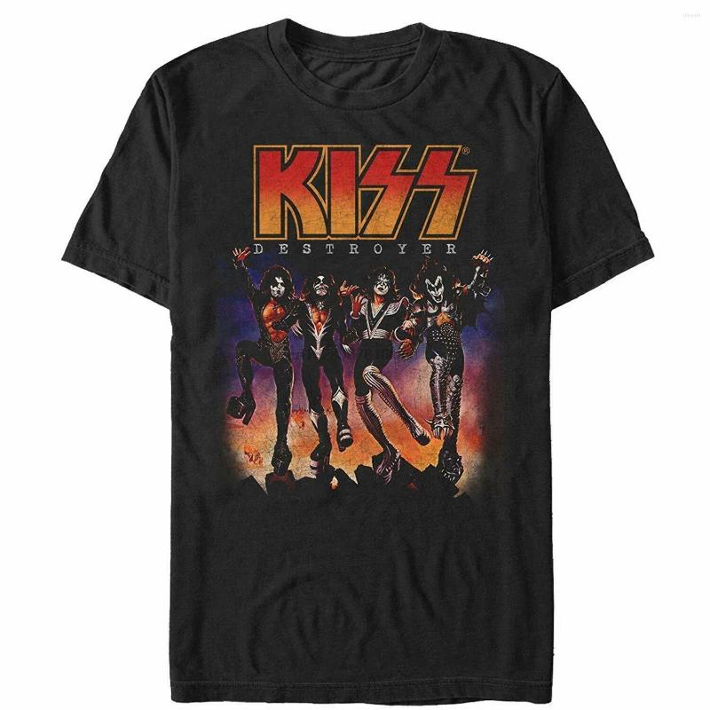 

Men' T Shirts Authentic KISS Band Destroyer Cover Logo T-Shirt -3XL, Men-darkpurple