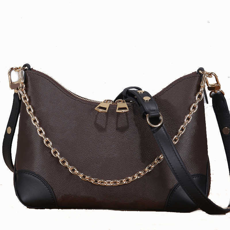 

10A Wallets Hobos Bags Boulogne M45831 M45832 underarm lady vintage Classic peas soft package canvas chains double zippers shoulderbag UXBO, Black& brown 45831