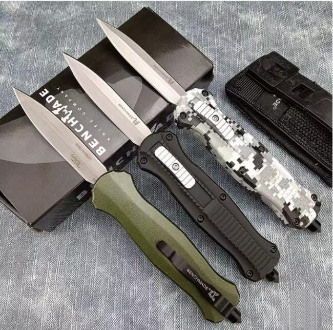 

3 Models Benchmade Mini Infidel Knife Double action BM 3300 Automatic knives 3350 BM3300 D2 Steel Auto Tactical Tools 535 3310 BM42 9070 DA31 BM51 with nylon sheath