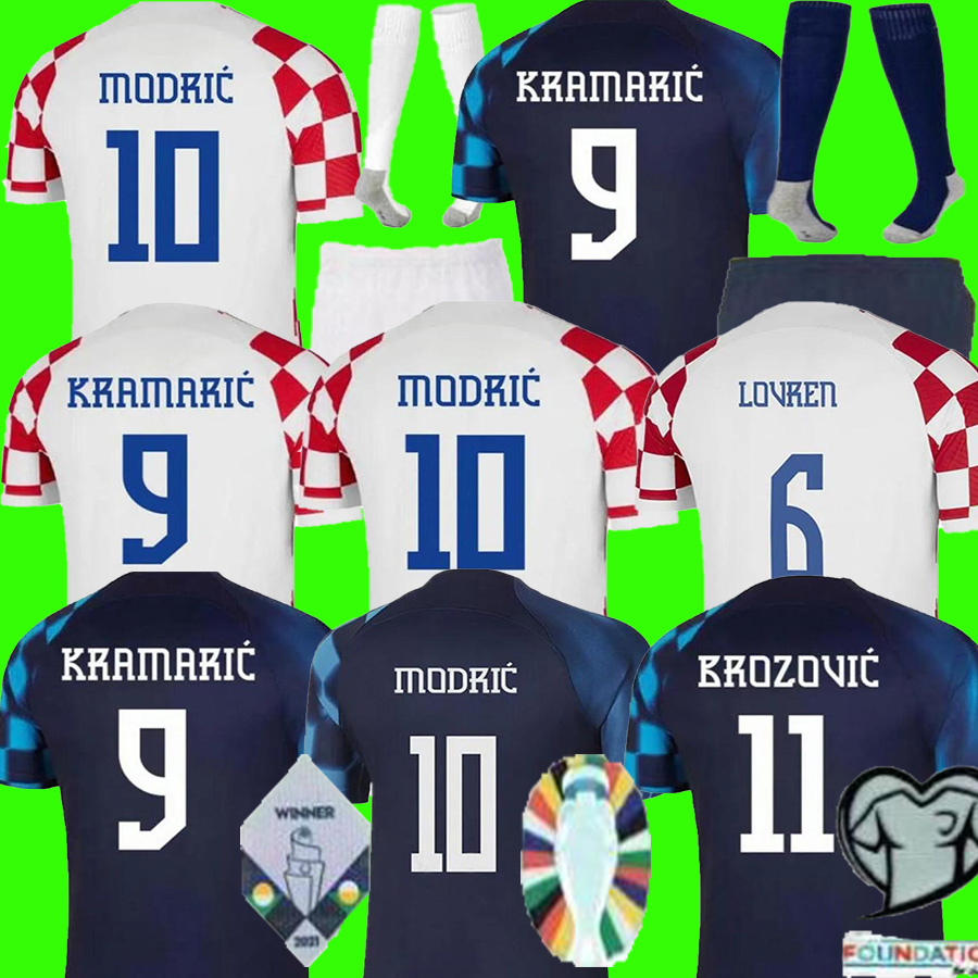 

2022 Croacia MODRIC soccer jerseys fans player PERISIC Kramaric 22 23 Croatias football shirt KOVACIC MAJER LIVAJA ORSIc LOVREN PETKOVIC Men kit Kids set, Fans 22-23 away