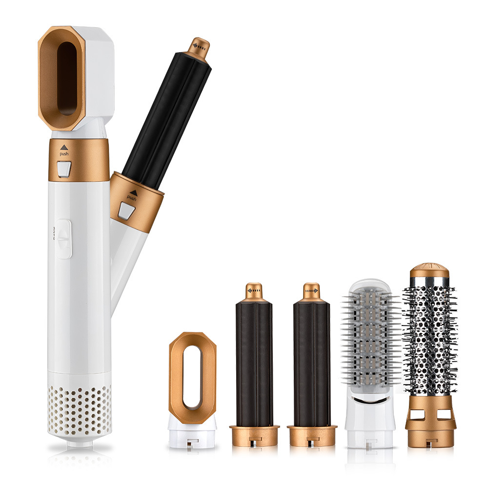 

Hair Dryer 5 In 1 Electric Hair Comb Negative Ion Straightener Brush Blow Dryer Air Wrap Curling Wand Detachable Brush Kit Home