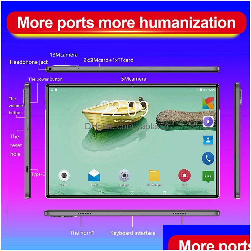  selling 2023 wifi 12gadd512gb tablet pc 10.1 inch 4g call phone network android 12.0 tablet dual sim dual camera kids tablet